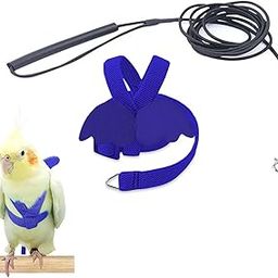 Bird Harness, with Quick-Release Buckle, Bird Leash for Macaw & Small Birds Adjustable Parrot Harness for Outdoor Activity (Blue)-image-15