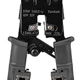 BLACK CROWN Network Cable Crimper with LAN Tester for 4P 6P 8P Telephone Cable RJ45/RJ12/RJ11 Network Cable Pliers Ratchet Crimping Tool Modular Telecom Crimping Tool (PACK OF1) (Black)-picture-29