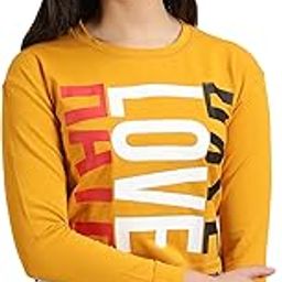 Women's Round Neck Solid Mustard Regular Top-AF-005_Mustard_L-image-9
