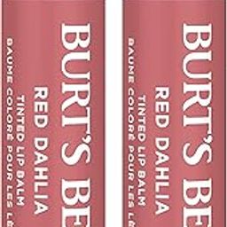 Burt's Bees 100% Natural Red Dahlia with Shea Butter and Botanical Waxes Tinted Lip Balm, 2 Tubes (1070)-20