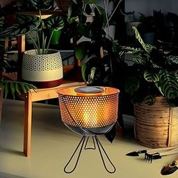 Epyz Solar Light Outdoor Waterproof Flickering Flame Lantern Torch Metal LED Decorative Garden Lights Solar Tabletop Lamp for Yard Patio Pathway Camping Party Decor [ 24LED, Warm Yellow ]-image-48