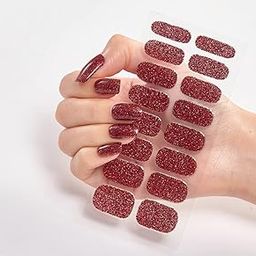 3D Nails Stickers for Women, Girls, Female & Kids Waterproof Nail Art Glittery Luxury Extension Peel Off Self-Adhesive DIY Nails Stickers 16 Tips CS-033-16