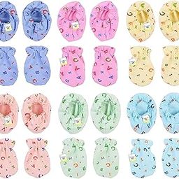 Baby Mittens and Booties Set | New Born Clothes Set | Hand Gloves | Socks | Wristbands | Cotton | Combo | Infants Products-image-0