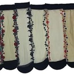 Pack of 8 Skin Ultra-Thin Transparent Multi Print Nylon Summer Skin Socks for Women/Girl's (Ankle Length)-1
