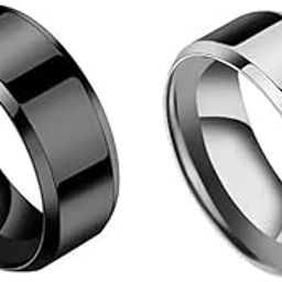Black & Silver Band Ring/Pure Silver Band Ring/Plain Silver Band Ring Silver Sterling Silver Plated Ring (18)-image-3