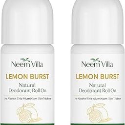 Neem Villa Lemon Burst Natural Roll-On Deodorant, Alcohol-Free, Aluminium-Free, 50ml, Pack of 2-image-11