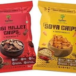 Supreem Super Foods Normalife™ Gluten Free Ragi Millet Chips + SOYA Chips 100 GMS | Combo Pack | Healthy Air Fried Snacks | Pack of 2-image-10