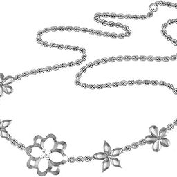 18k (750) White Gold and Diamond Necklace for Women-image-36
