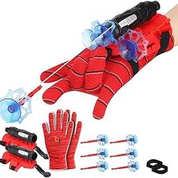 Spider Web Shooters Toys Hero Launcher Wrist Toy Set Best Kids Toy, Spider Web Shooters with Real Gadget,Birthday Gift for Kids, Sticky Wall Soft Bomb Funny Children's Educational Toys (2, RED)-image-9