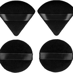 COSLUXE IMAGIC 4 Pcs Triangle Round Face Makeup Sponge Powder Puff, Washable Reusable Soft Powder Sponge Makeup Foundation Sponge for Face Body Loose Powder Wet Dry Makeup Tool-6