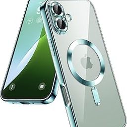 VONZEE Electroplating Transparent Clear Logo Cover for iPhone 16 Case, Compatible with Magsafe and Individual Camera Protection for Men & Women (Teal)-picture-26