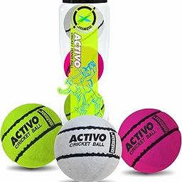 jaspo Activo Super Cricket Tennis Ball Light Weight 80 to 85 Grams, high Bounce, Durable, Developed with Innovative Technique, Unique Design, Match Quality, 66 mm Diameter (Pack of 3, Multi)-image-96