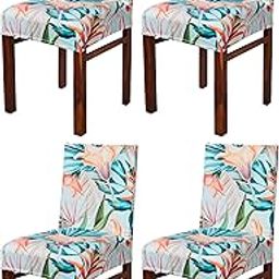 Amazon Brand - Solimo Polyester Spandex Abstract Dining Chair Cover, Stretchable & Washable Slipcover, Blue (Set of 4)-image-60