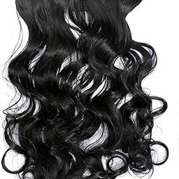 Black 5 Clips Curly Hair Extension For 16 Inch Feel Like Real Hair Hair Extensions Wavy/Curly Black Increase Instant Length For Women And Girls (Pack Of 1)-image-41