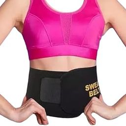 Sweat Belt for Men and Women - Non-Tearable Sauna Waist Trainer for Weight Loss, Stomach Exercise Tummy Belt (Pack of 1) Black-image-71