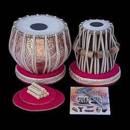 Svaani professional hand made coppe SET 3 KG Dayan 5.5 inc Scale D# to F scal sheesham wood with Padded Bag, Hammer, Cushions, Cover, Tabla Drum Set-image-67