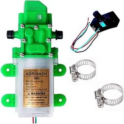 AGRIANSH Heavy Duty 12V DC Electric Battery Operated Sprayer Pump Motor, 125 PSI, 5.0L/Min Flow, Ideal for Agriculture, Car & Bike Washing, Sanitizing & Gardening with 2 Clamps & Regulator-image-8