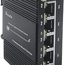 Mini Industrial Gigabit Ethernet PoE Switch 4-Port 10/100/1000BASE-T + 1-Uplink Port Auto-MDI/MDI-X Auto-Negotiation 10/100Mbps Half/Full Duplex &1000Mbps Full Duplex 12~48VDC Wide Range Power Input-4