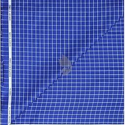 100% Superfine Cotton Dark Blue (Royal Blue) colour with Checkered Pattern Unstitched Shirt Fabric of 1.6 Mts / VV2359C-image-73