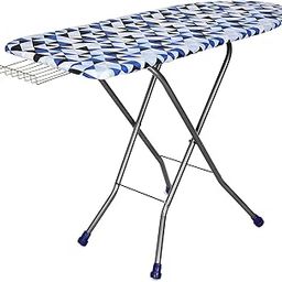 FLIPZON Wooden Self Standing 18" Unique Folding Premium Ironing Board/Table with Iron Holder, Foldable & Adjustable (122 x 47cm) - (Make in India) (Blue)-1