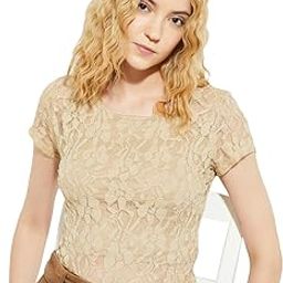Women Polyester Regular Fit Alaya F x URB N Lace Crop Top-picture-9