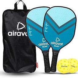 Airavat Blast Pickleball Paddle Racket Set Pack of 2 Pcs Pickle Paddle, 1 Pc Bag & 2 Pcs Pickle Balls for Men & Women, Wooden, Lightweight, Comfort Cushion Grip (Blue)-image-49