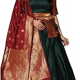 fabcartz New Traditional South indian Unstitched Half Saree for Women-picture-21