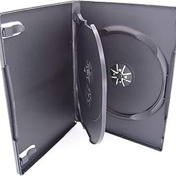 25 Pack Maxtek Standard 14mm Black 3 Disc CD & DVD Cases with Hinged Flip Tray and Outer Clear Sleeve-picture-28