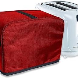 NABAAT Dust Proof Water Proof Washable Cover for 2 Slice Toaster Pop up Kitchen with Pockets Standard Size, Red (11”x 6.5”x 8”)-11