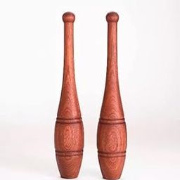Small Size Sheesham Wooden Indian Mugdar, Clubs, Meel, Clubbell, Karla Kattai Mugdar (2 Kg Pair)-2