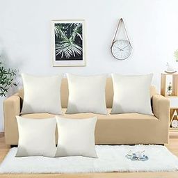 Cotton Cushion Filler Throw Pillow 15X15 Inch Ivory Set of 5 Cushion Square Small Comfortable Soft Cushion Filler Decorative Pillow Decorative for Office Sofa and Chair Pillow-image-70