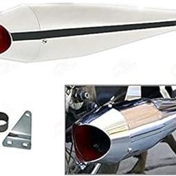 Dhe Best SIL83 Bike Shark Silencer Exhaust with Glass Wool/Filter Full Chrome Silencer for RE Classic 350-26