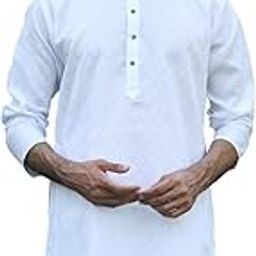 Men's Cotton Woven self Design Regular Fit Casual Kurta-image-2