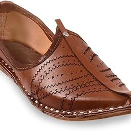 Men's Pure Leather Jutti/Mojari/Loafer/Ethnic & Stylish/Colour-TAN 01-image-50