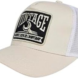 Unisex Half Mesh Trucker Cap for Men & Women | Cotton Twill with Half Mesh Vintage Design Cap for Sports, Gym, Outdoor Activities | Adjustable Snapback Closure, Off-White | Universal Fit-image-29
