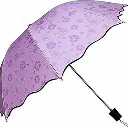 Magic Flower Printed Travel Umbrella Compact, Lightweight, UV & Rain Protection Folding Umbrella for Women & Girls-image-21