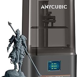 ANYCUBIC Photon Mono 4, Resin 3D Printer with 7'' 10K Mono LCD Screen, Stable LighTurbo Light Source and 70mm/h Fast Printing, 6.04'' x 3.42'' x 6.49'' Print Volume-4