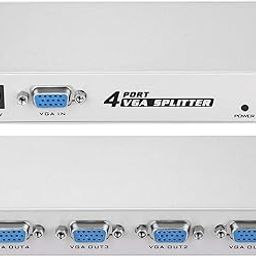 TERABYTE 4 Port VGA Splitter Sharing Switch Box 200MHz 1 Input 4 Output VGA Switcher 1 PC to 4 Monitors SVGA/XGA Video Distributor Converter 1920X1440 (VGA Splitter 1 in 4 Out)-12