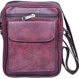 Small Leather Crossbody Travel Business Shoulder Messenger Bag with Wallet Phone Pouch Purse Pocket (ShoulderBag-Red)-picture-50