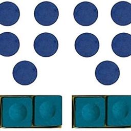JBB Combo of Billiard Cue Tip Blue in 9mm Size (10 Pcs) and Snooker Pool Chalk Blue (4 Pcs)-picture-8
