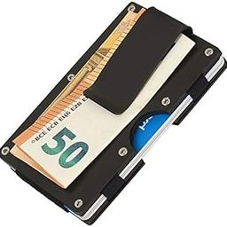 Money Clip Credit Card Holder Gift for Bridesmaid Groomsman Father's Day Mother's Day Birthday, Aluminum Black, Small-image-9