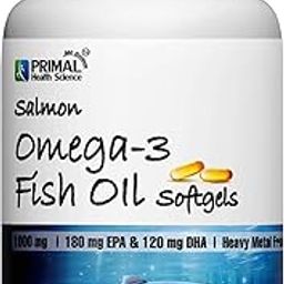 Primal Health Science Salmon Omega-3 Fish Oil Capsules 1000mg | Contains 180mg EPA & 120mg DHA | Molecularly Distilled Odour Free 60 Softgels For Daily Supplement Use for Men and Women-11