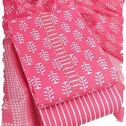 Women's Cotton Blend Unstitched Printed Salwar Suit Dress Material-picture-25