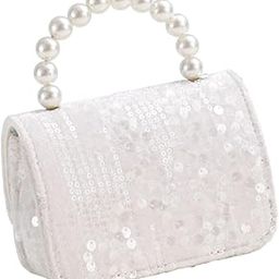 The Style Sutra Little Girl Handbag Beading Handle Chic Purse for Daily Birthday Gift Events Milky White-image-30