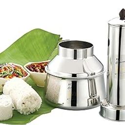 JVL Stainless Steel Puttu Kudam Maker with Lid, Candle, Bottom & Needle, Traditional Steamer Set for Induction & Gas Stove, Durable & Easy to Clean (Stainless Steel - Round)-image-54
