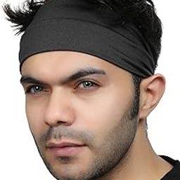 Women's and Men's Workout Non Slip Stretchy Soft Elastic Sports Fitness Exercise Tennis Running Gym Dance Yoga Headband (Black)-image-63