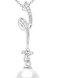 Silver Plated Pearl Drop Pendant Chain Earrings Gift Set For Women-image-31