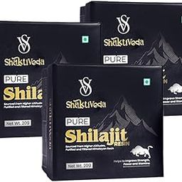 SHAKTIVEDA Pure Himalayan Shilajit/Shilajeet Resin 20g | 250mg/Serving | For Energy, Endurance & Vitality | 80 Servings | 100% Ayurvedic | For Stamina, Muscle Growth & Energy (Combo Pack) (3)-image-37