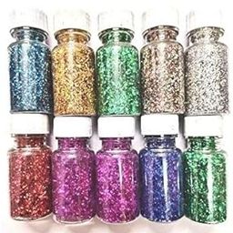 Freedy Fine Glitter for Resin, Set of 12 Colors, LEOBRO Extra Fine Resin Glitter Powder, Nail Glitter, Assorted Craft Glitter for Epoxy Resin Art, Body Face Hair Glitter Bulk, Glitter Tumbler Candle Making a-40