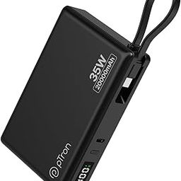 pTron Dynamo Sprint 20000mAh 35W Super Fast Charging, USB Type-C Input Power Bank Compatible with QC3.0/PD3.0, Built-in Charging Cable, 3 Charging Outputs, Type-C Input/Output Port (Black)-image-13